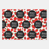 ベリーファースト誕生日ストロベリーバースデーパーティー ラッピングペーパーシート (正面)