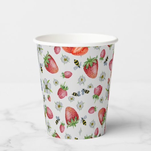 ベリーファースト誕生日ストロベリーバースデーパーティー 紙コップ (裏面)