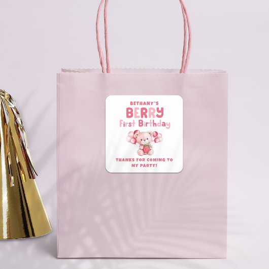 ベリーファースト誕生日ストロベリーファーストパーティー スクエアシール