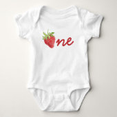ベリーファースト誕生日ストロベリーファースト誕生日ガール ベビーボディスーツ (正面)