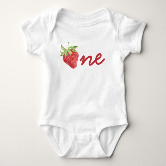 ベリーファースト誕生日ストロベリーファースト誕生日ガール ベビーボディスーツ (正面)