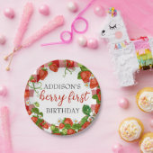 ベリーファースト誕生日ストロベリーファースト誕生日 ペーパープレート (パーティー)