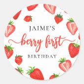 ベリーファースト誕生日ストロベリーファースト誕生日 ラウンドシール (正面)