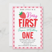 ベリーファースト誕生日ストロベリーファースト誕生日 招待状 (正面)