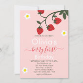 ベリーファースト誕生日ストロベリーファースト誕生日 招待状 (正面)