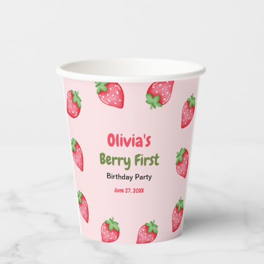 ベリーファースト誕生日ストロベリーファースト誕生日 紙コップ (正面)