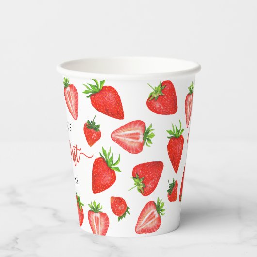 ベリーファースト誕生日ストロベリーファースト誕生日 紙コップ (裏面)