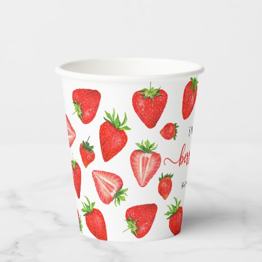 ベリーファースト誕生日ストロベリーファースト誕生日 紙コップ (正面)