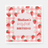 ベリーファースト誕生日ストロベリーファースト1stウェルカム スタンダードランチョンナプキン (正面)