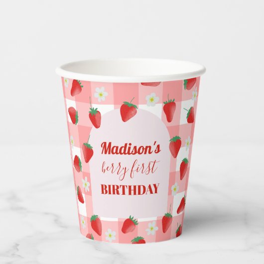 ベリーファースト誕生日ストロベリーファースト1stウェルカム 紙コップ (正面)