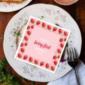 ベリーファースト誕生日ストロベリーペーパーナプキン スタンダードカクテルナプキン