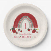 ベリーファースト誕生日ストロベリーレインボーフローラ ペーパープレート (正面)