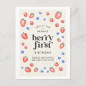 ベリーファースト誕生日ストロベリー誕生日 ポストカード (正面)