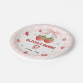 ベリーファースト誕生日ソフトピンク ペーパープレート (アングル)