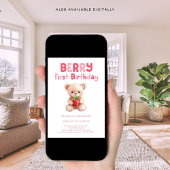 ベリーファースト誕生日テディベア1st誕生日 招待状