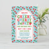 ベリーファースト誕生日パーティフォト招待状 招待状 (スタンド正面)