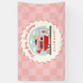 ベリーファースト誕生日パーティーストロベリーキャンパー 横断幕 (縦)