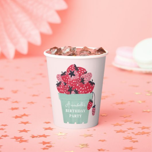 ベリーファースト誕生日パーティーストロベリー 紙コップ (インサイチュ)