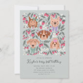 ベリーファースト誕生日パーティー | ストロベリードッグ 招待状 (正面)