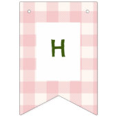 ベリーファースト誕生日ピンク&プレイドバンティング国旗 バンティングフラッグ (第2の旗)