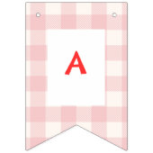 ベリーファースト誕生日ピンク&プレイドバンティング国旗 バンティングフラッグ (第3の旗)