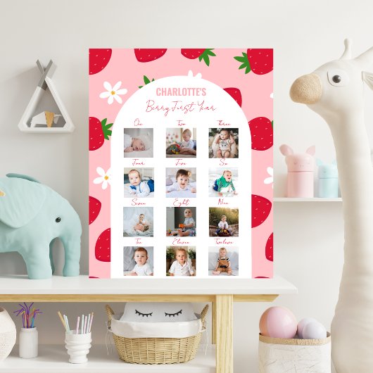ベリーファースト誕生日フォトマイルストーンスウィートワン ポスター