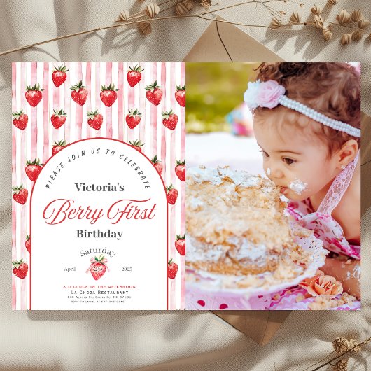 ベリーファースト誕生日フォト招待状 シーズンカード