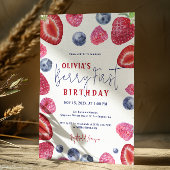 ベリーファースト誕生日ベリーパーティの招待状 サンキューカード