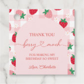 ベリーファースト誕生日メッセージカードイチゴパーティー フェイバータグ (正面)