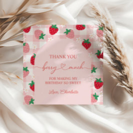 ベリーファースト誕生日メッセージカードイチゴパーティー フェイバータグ