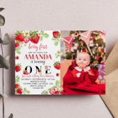 ベリーファースト誕生日招待状ストロベリーテーマ 招待状