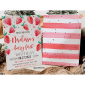 ベリーファースト誕生日招待状ストロベリーバースダ 招待状