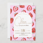 ベリーファースト誕生日招待状水彩 招待状 (正面)