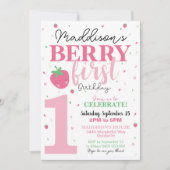 ベリーファースト誕生日招待状1stバースデーガール 招待状 (正面)