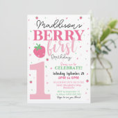 ベリーファースト誕生日招待状1stバースデーガール 招待状 (スタンド正面)