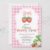 ベリーファースト誕生日招待状1stバースデーガール 招待状 (正面)