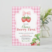 ベリーファースト誕生日招待状1stバースデーガール 招待状 (スタンド正面)