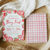 ベリーファースト誕生日招待状 |いちご 招待状