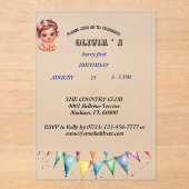 ベリーファースト誕生日招待状 アクリル招待状 (正面)