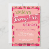 ベリーファースト誕生日招待状、ファースト誕生日 招待状 (正面)