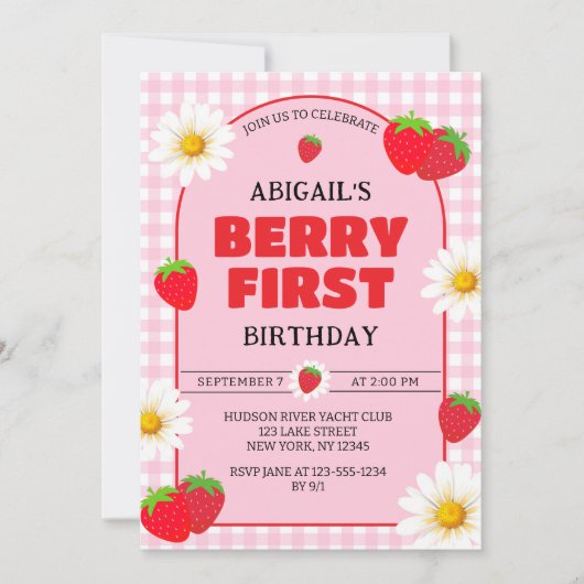 ベリーファースト誕生日招待状 招待状 (正面)