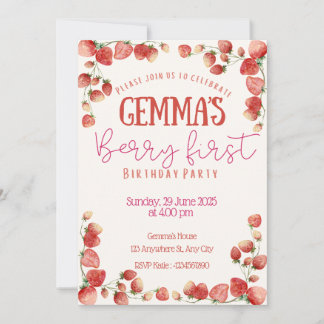ベリーファースト誕生日招待状 招待状