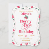 ベリーファースト誕生日招待状 |赤いちご (正面)