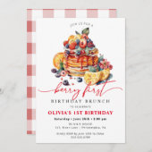 ベリーファースト誕生日春サマー招待状 招待状 (正面/裏面)
