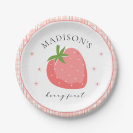 ベリーファースト誕生日紙プレートイチゴパーティー ペーパープレート
