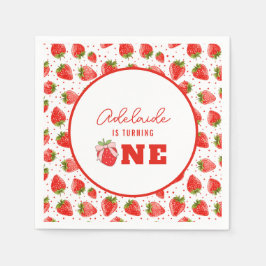 ベリーファースト誕生日1stバースデーストロベリーパーティー スタンダードカクテルナプキン