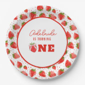 ベリーファースト誕生日1stバースデーストロベリーパーティー ペーパープレート (正面)