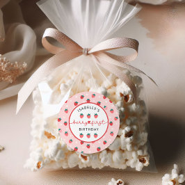 ベリーファースト誕生日1stバースデーストロベリーパーティー ラウンドシール