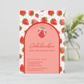 ベリーファースト誕生日1stバースデーストロベリーパーティー 招待状 (スタンド正面)