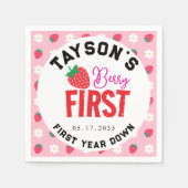 ベリーファースト誕生日1stバースデーストロベリー スタンダードカクテルナプキン (正面)